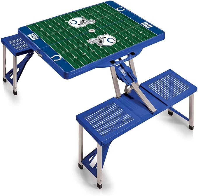 Picnic TIME NFL Football Field Folding Picnic Table, Camping Table, Outdoor Table with Umbrella Hole