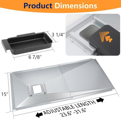 Grill Grease Tray Kits for Nexgrill Replacement Parts 4&5-Burner Gas Grill,Stainless Steel Grill Grates,Burners,Heat Plates,Adjustable Grease Drip Pan for Nexgrill Parts 720-0888,720-0830H,720-0958A
