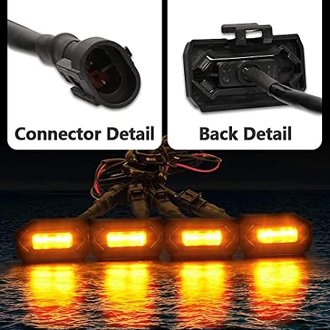 TOP-MAX Upgraded 4PCS Grill Lights for 2020 2021 2022 2023 Toyota Tacoma Off Road and TRD Sport OEM Grill, Tacoma Grill Accessories Replacement LED Warning Lights with Fuse (Amber Light/Smoked Lens)
