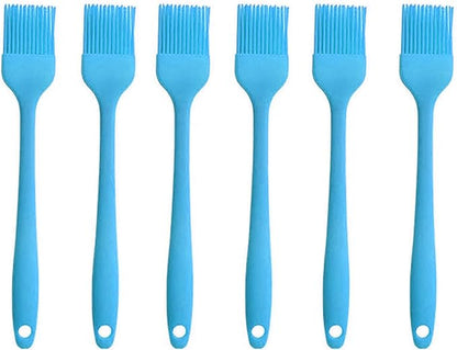 Silicone brush, Oil Brush for BBQ Kitchen Cooking Baking and Grilling (6 PCS,blue)