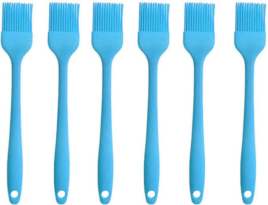 Silicone brush, Oil Brush for BBQ Kitchen Cooking Baking and Grilling (6 PCS,blue)