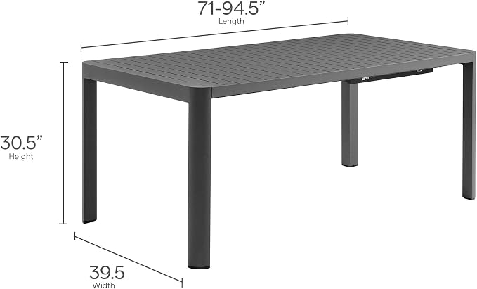 Modway Tahoe Aluminum 9-Piece Patio Dining Set in Gray White