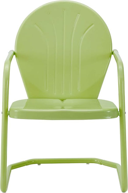 Crosley Furniture Griffith Outdoor Chair, Retro Metal Patio Chairs for Dining, Porch, Deck, Balcony, Key Lime