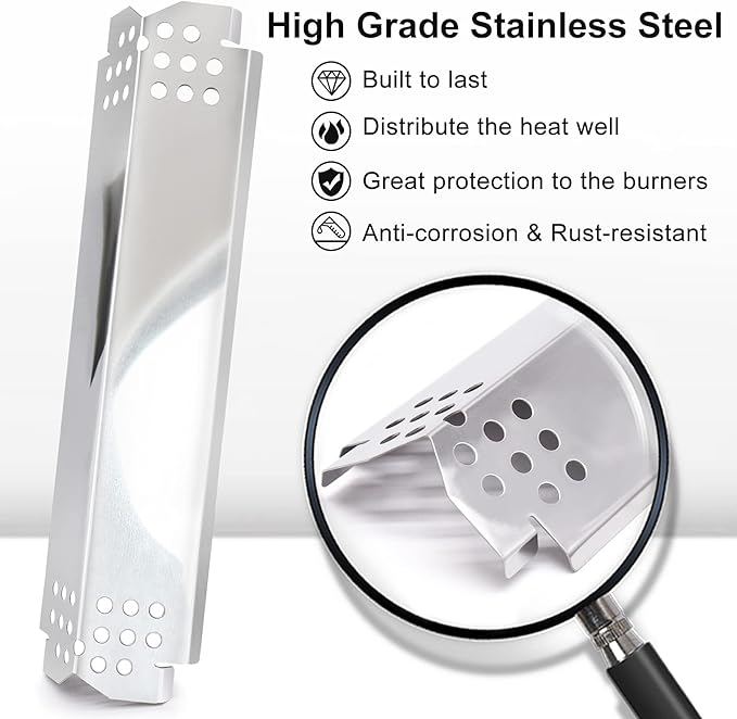 Criditpid Grill Replacement Parts for Nexgrill 5 Burner 720-0888, 720-0888N, 4 Burner 720-0783E, 720-0830H Nexgrill Parts, Grill Heat Shield Plates and Burner Tubes for Nexgrill Replacement Parts.