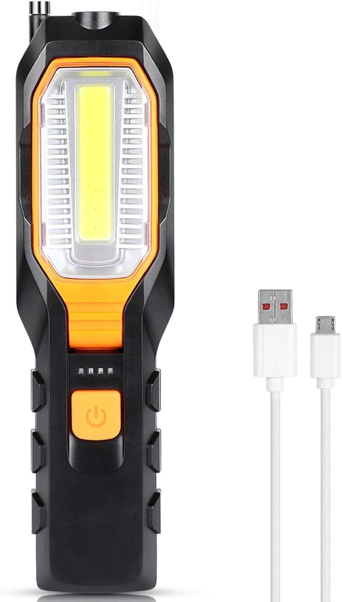 TOPINCN LED,Rechargeable,Work Light USB Adjustable COB Light Power LED Work Light BBQ Grill Accessories Magnetic Flashlight for Adults