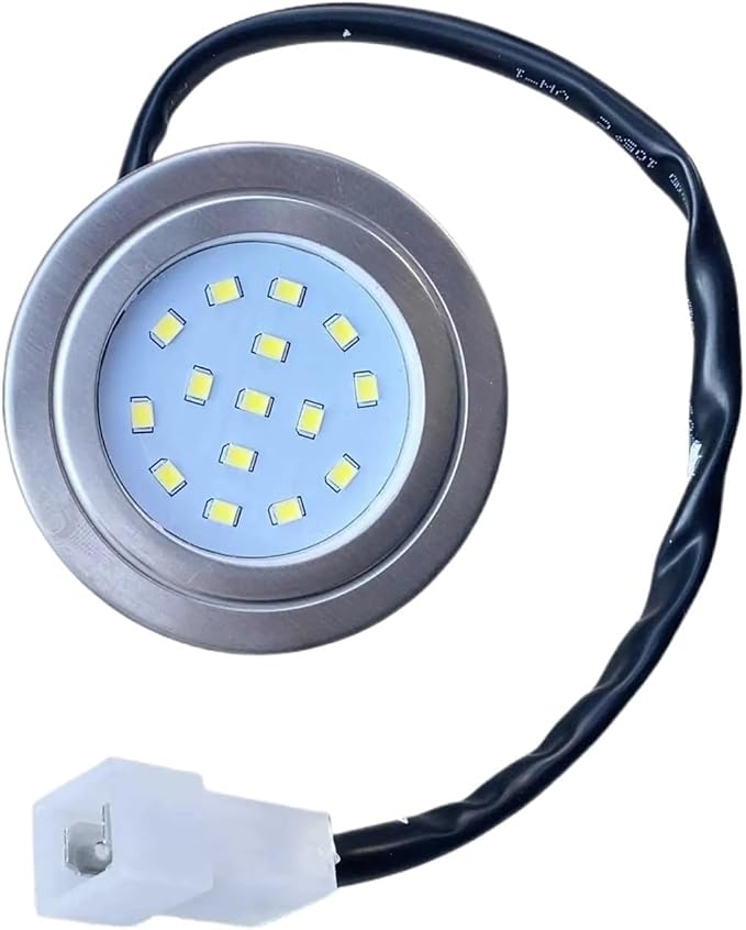 2x Stainless Steel 1.5W 12V Recessed Kitchen Smoke Exhaust Light LED Cabinet Light Stove Hood Light Lamp White 6000K