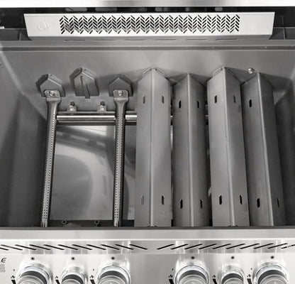Stainless Steel Heat Plates and Grill Burners Set for Napoleon Rogue Series, Prestige 500 Propane Grills, 7-Pack Sear Plates Flavorizer Bar & 4-Pack Burner Tube BBQ Replacement Part Kit