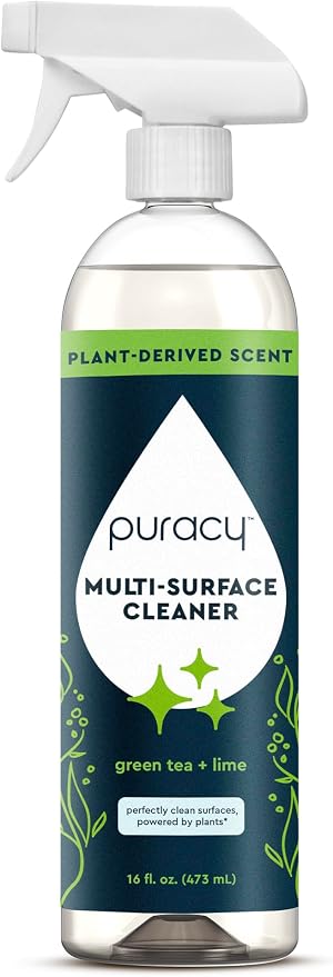 Puracy All Purpose Cleaner Spray – Plant-Powered Multi-Surface Cleaner - Cleaning Spray Solution As Seen on TikTok (Green Tea & Lime, 16 fl oz, 1 Pack)