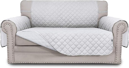 Easy-Going Reversible Couch Cover, 2 Cushion Sofa, Loveseat, White/White | Machine Washable Slipcover For Dogs, Water Resistant Furniture Mat For Living Room, Non-Slip Sofa Cover, Pet Friendly