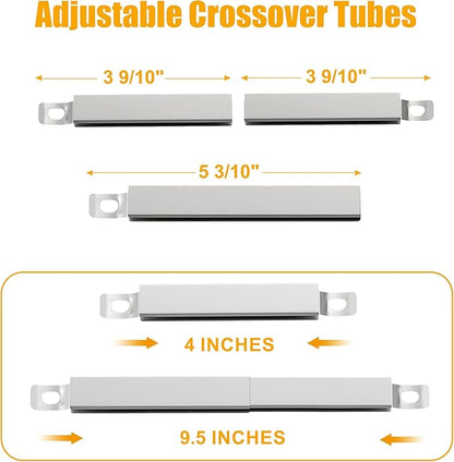 BBQ-PLUS Grill Replacement Parts for Charbroil Classic 360 3-Burner 463773717 G215-0203-W1 G320-0200-W1A,Heat Plates, Grill Burner, Carryover Tube for Char Broil Classic 280/American Gourmet 2 Burner