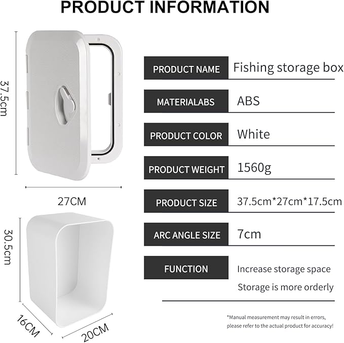 Marine Deck Access Hatch 10.63"×14.76" White/Black Rectangle Boat Hatch & Lid,Boat Deck Hatch Lids