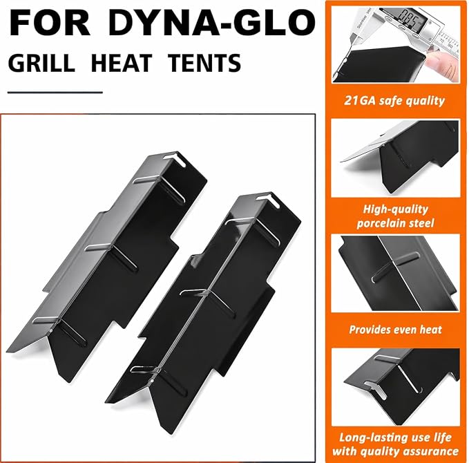 Grill Replacement Parts for Dyna Glo 2&3 Burner DGH353CRP | Heat Plate Shields, Grill Grates & Stainless Steel Burner Tubes for DGF350CSP, DGF350CSP-D, DGH353CRP-D Grills