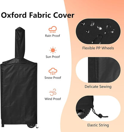 COSTWAY Outdoor Pizza Oven, Wood Fired Pizza Oven for Outside, Patio Pizza Grill with Pizza Stone, Pizza Peel, and Waterproof Cover for Backyard Camping
