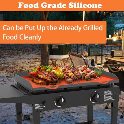 17 in Blackstone Griddle Cover Grill Mat for Blackstone Griddle Accessories Kit Heavy Duty Food Grade Silicone All Season Grill Accessories Party