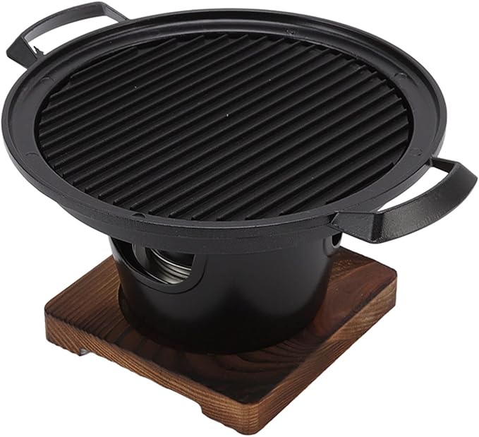 Zerodis Small Tabletop BBQ Grill - Mini Korean Family Barbecue Stove, Portable Smokeless Charcoal Grill for One Person, Indoor Use