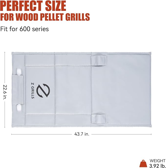 Z GRILLS Thermal Insulation Blanket Fire-Resistant 3-Layer Construction for Enhanced Temperature Preservation, Pellet Savings, Snow Resistance and Waterproof - Ideal for Outdoor Grilling