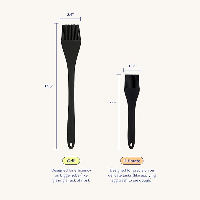GIR: Get It Right Silicone Basting Brush – High Heat Resistant Kitchen Tool for Cooking, Grilling & Baking, Ultimate - 8IN, Black