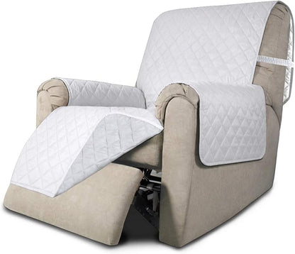 Easy-Going Reversible Couch Cover, Recliner 19 in, White/White | Machine Washable Slipcover For Dogs, Water Resistant Furniture Mat For Living Room, Non-Slip Sofa Cover, Pet Friendly