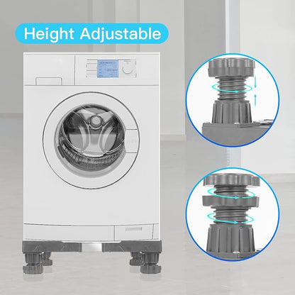 Nefish Mini Fridge Stand Adjustable Refrigerator Stand with 4 Strong Feet Universal Stand Base Washing Machine Stand Washer and Dryer Pedestals Multi-Functional Base for Appliance (Grey)
