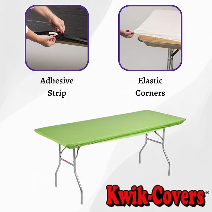 6' Rectangle Plastic Table Covers 30" x 72", Bundle of 5 (Lime Green)