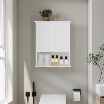 Bathroom Wall Cabinet, Over The Toilet Storage Cabinet, 24x30 Inch Bathroom Medicine Cabinet with 2 Door & Adjustable Shelves, Bathroom Cabinet Wall Mounted, for Laundry Room, Kitchen