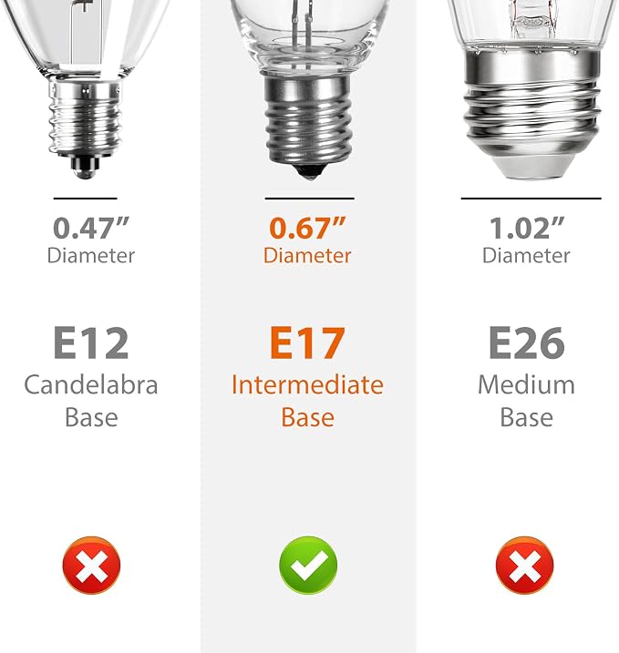 addlon LED Replacement Bulbs S14 4-Pack 1W E17 Waterproof Shatterproof | Commercial Grade Quality, LED Dimmable Compatible Clear Plastic E17 Screw Base for Our Outdoor String Light