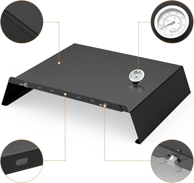 Skyflame Universal Metal Pizza Oven Kit | 20-30 inch Adjustable Width, Grill Top Pizza Oven Box, For Most Gas Grills, Pellet Grill Conversion Kit