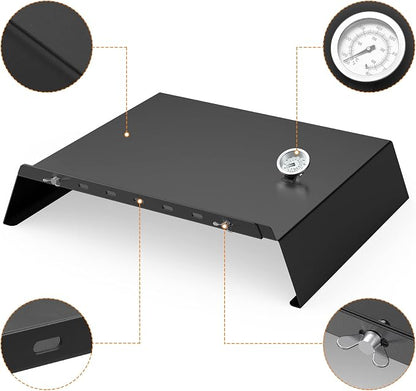 Skyflame Universal Metal Pizza Oven Kit | 20-30 inch Adjustable Width, Grill Top Pizza Oven Box, For Most Gas Grills, Pellet Grill Conversion Kit