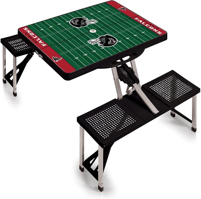 Picnic TIME NFL Football Field Folding Picnic Table, Camping Table, Outdoor Table with Umbrella Hole
