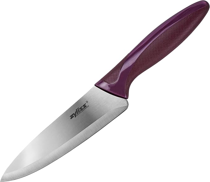 Zyliss Utility Knife with Sheath Cover - Precision Knife for Cutting & Slicing - Paring Knife for Meat, Fruits & Vegetables - Culinary Kitchen Knife - 5.5" Carbon Stainless Steel Blade - Purple