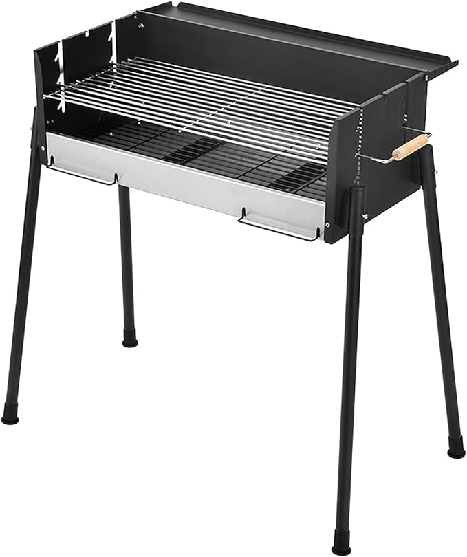 Home Barbecue Grill, Outdoor Smoke-Free Barbecue Charcoal Courtyard Barbecue Grill, Portable Barbecue Grill, Folding Camping Grill,Black