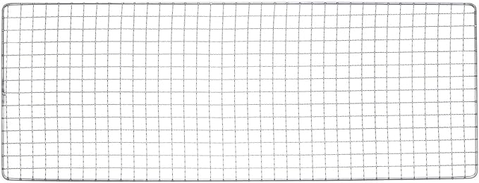 HARFINGTON Square BBQ Grill Net 19x50cm Stainless Steel Cross Wire Barbecue Mesh Mat for Baking Smoking Charcoal Grilling Roasting