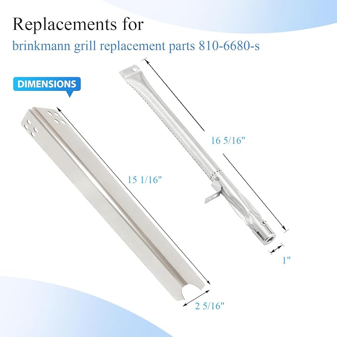 S994D1 (6-Pack) S140H1 (6-Pack) Stainless Steel Heat Plate and Burner for kenmore grill replacement parts for Brinkmann 810-6680-S