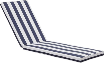 Only choice Outdoor Lounge Chair Cushions Patio Chaise Lounge Replacement Cushions Funiture Seat Cushions Chair Pads(Blue+White Stripes-1 pcs)