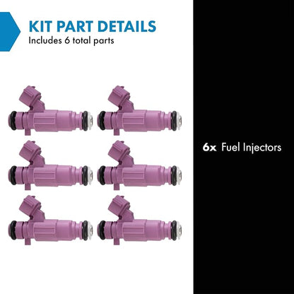 TRQ Fuel Injector Set | For 2003-2006 Hyundai Santa Fe 2002-2005 XG350 2004-2006 Kia Amanti Sedona Sorento