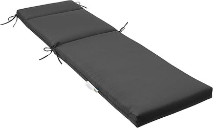 QILLOWAY Outdoor Chaise Lounge Cushion,All Weather High-Density Foam Recliner Chairs Replacement Cushions,Dark Grey.