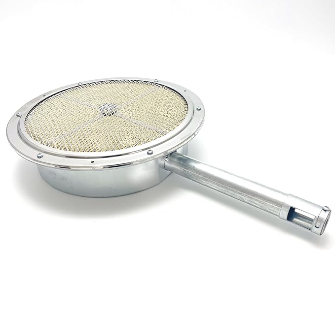 12" Outdoor Oven BBQ Infrared Searing Burner and Burner Valve, Round Ceramic Baking Burner for Turkey Fryer Burners, Outdoor Cooking, Fire Pit for DIY Grill setups