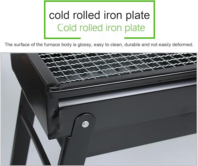 Foldable Charcoal BBQ Grill - Mini Portable Tabletop Barbeque - Great Folding Barbecue for Garden, Party, Festivals, Picnic, Camping, Hiking, Small Fire Pit,35 * 27 * 20cm