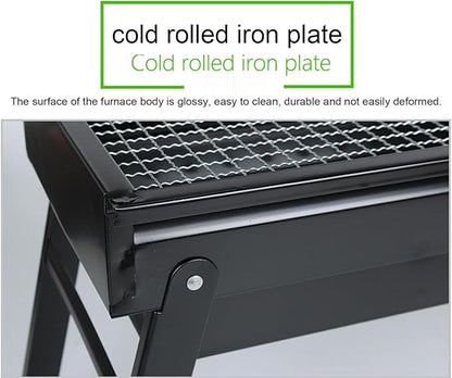 Foldable Charcoal BBQ Grill - Mini Portable Tabletop Barbeque - Great Folding Barbecue for Garden, Party, Festivals, Picnic, Camping, Hiking, Small Fire Pit,35 * 27 * 20cm