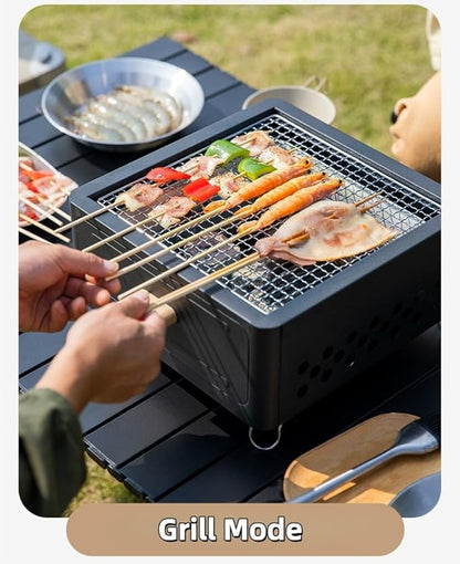 Barbecue Stove Barbecue Grill Tools BBQ Grill Charcoal Grill Square Tabletop Portable Lightweight or Camping Backyard Picnic Beach Trips (Pearl white,A1)