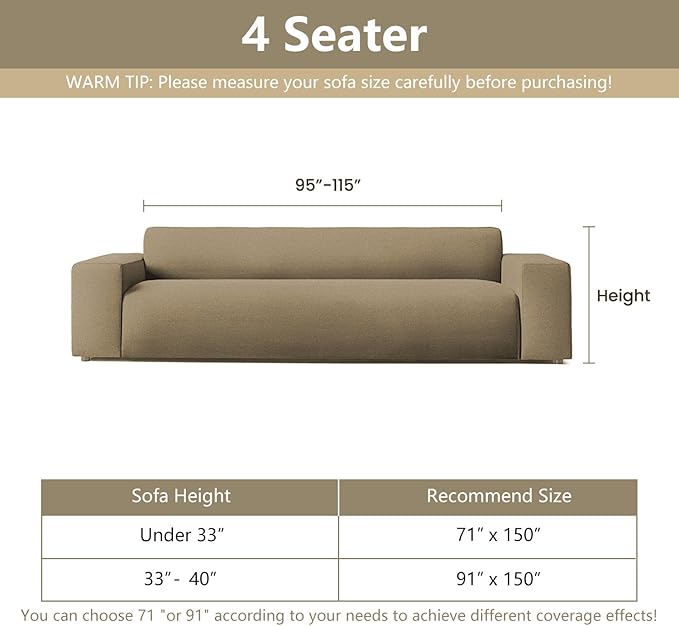 MYSKY HOME Couch Covers for 3 Cushion Couch Sofa, Sectional Couch Cover L Shape Chenille Couch Cushion Covers for Pets, Furniture Protector Cover for Dogs, Kids, 71"X150", Moss Green