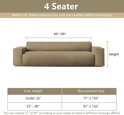 MYSKY HOME Couch Covers for 3 Cushion Couch Sofa, Sectional Couch Cover L Shape Chenille Couch Cushion Covers for Pets, Furniture Protector Cover for Dogs, Kids, 71"X150", Moss Green