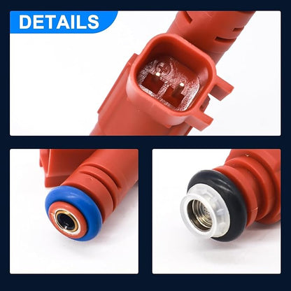 HiSport Fuel Injector 0280156161 6PCS Compatible with Jeep 4.0L 1999-2004 I6 Upgrade 12 Hole 22LB Injectors