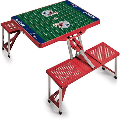 Picnic TIME NFL Football Field Folding Picnic Table, Camping Table, Outdoor Table with Umbrella Hole