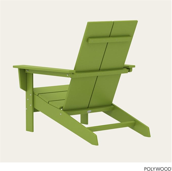 Polywood Contemporary Modern Oversized Adirondack Chair in Lime