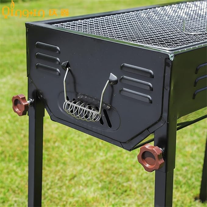 Thickened Portable Charcoal Grill for Camping BBQ Grills, Outdoor Barbecue Grill with Foldable Design, 66.5 * 30.5Cm Heavy Duty Camping Grill for Home and Outdoor Use,66.5 * 30.5Cm-D