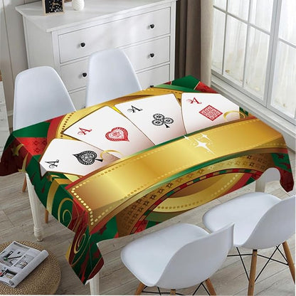TKS MITLAN Poker Tablecloth 60x84 Inch Rectangular Gambling Playing Cards Game Casino Print Oblong Table Cloth Kitchen Table Decorations for Home Dinner Party