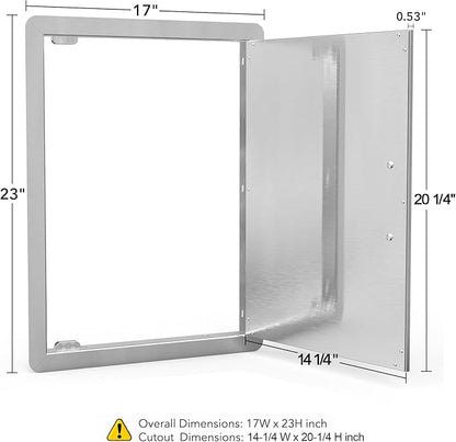 Stanbroil Stainless Steel Single Vertical Access Door, 17-Inch by 23-Inch