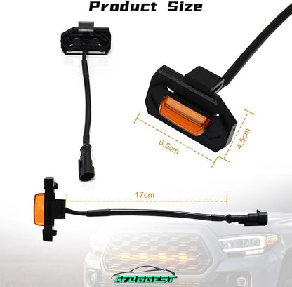 Amber LED Grille Lights For Toyota Tacoma TRD Off Road and TRD Sport 2020-2022, 4Pcs OEM Front Grill Light Kit with Wire Harness And Fuse