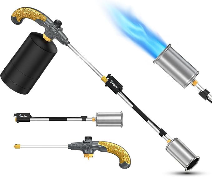 CSA Certified Propane Torch Weed Burner | Adjustable Flame Weed Torch with Detachable Handle&Piezo Trigger Self Igniting for Weed(Propane Tank Not Included)